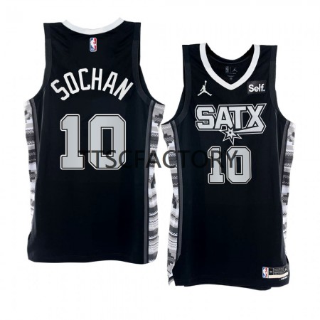 Maillot Basket San Antonio Spurs Jeremy Sochan 10 Nike 2022-23 Statement Edition Noir Swingman - Homme